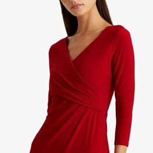 Red Ralph Lauren Silhouetted Dress